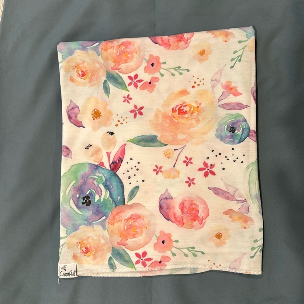 Copper Pearl - Rayon  Blend swaddle blanket. Design: Bloom